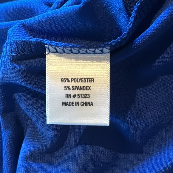 MSK Goddess Blue Midi Dress NWT Tie Waist Business Casual Work Office Stretchy M - Picture 10 of 13